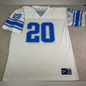 Vintage Barry Sanders Detroit Lions Reebok NFL QB Club Jersey USA White • Large